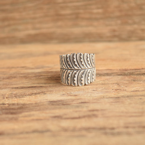 Feather Cigar Band Ring - Size 8.5 - Douglas Etsitty